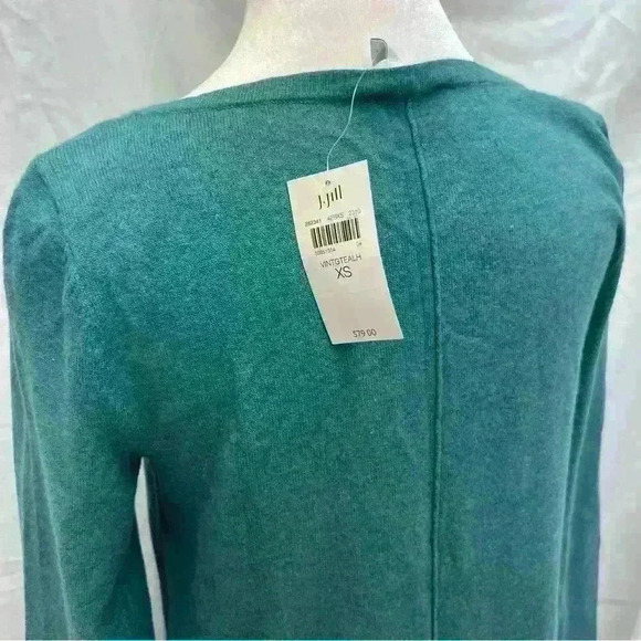 NWT J.Jill Pintucked Sweater Tunix in vintage teal heather color. - Picture 5 of 10